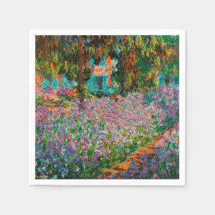 Serviette Jetable Irises Monet Garden Fleurs Giverny