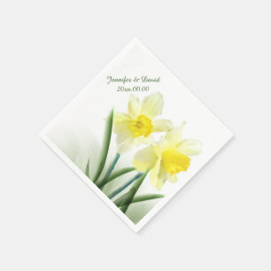 Serviette Jetable Jaune Daffodiques de printemps sur mesure serviett