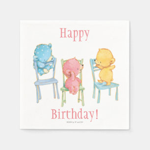 Serviette Jetable Jaune, rose, et bleu concerne des chaises