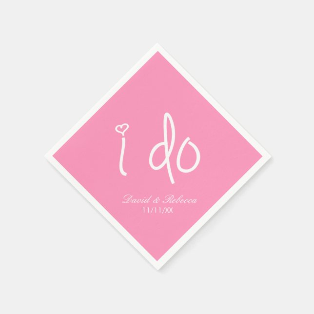 Serviette Jetable je fais - rose bubblegum (Coin)