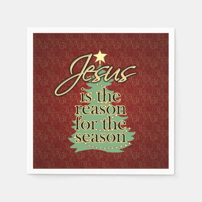 Serviette Jetable Jésus est la raison de Noël chrétien (Devant)