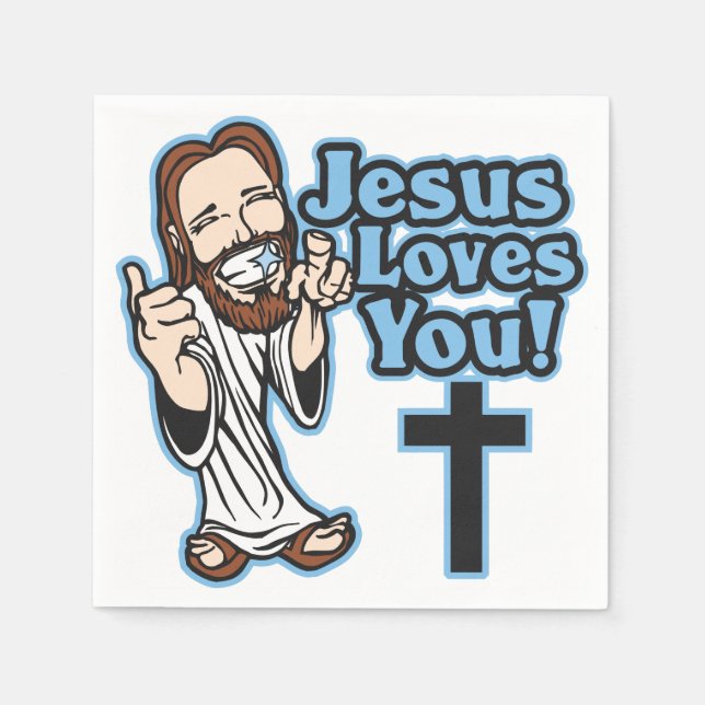 Serviette Jetable Jésus t'aime (Devant)