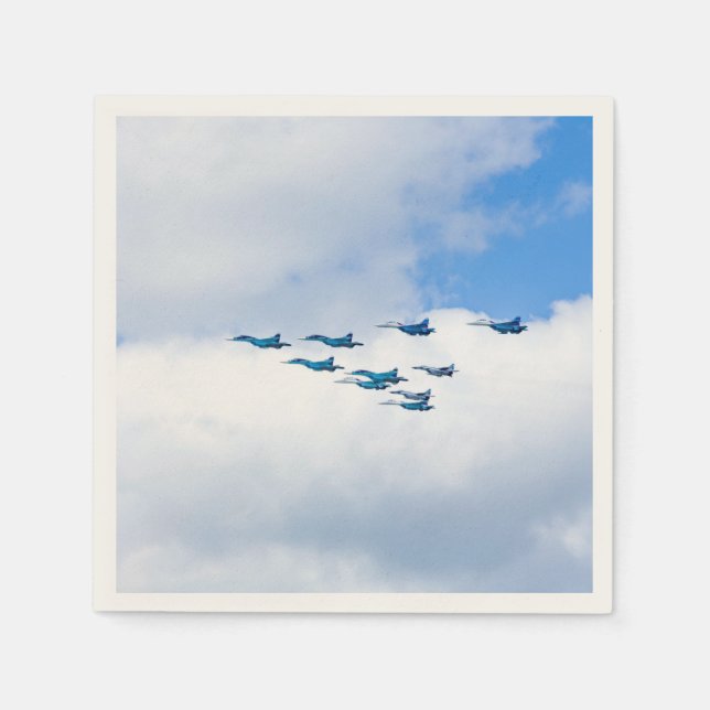 Serviette Jetable Jets volant en formation (Devant)