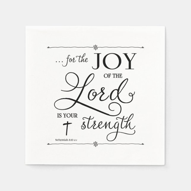 Serviette Jetable Joie du Seigneur - Néhémie 8:10 (Devant)