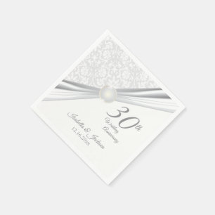 Serviette Jetable Joli 30ème anniversaire Mariage Design