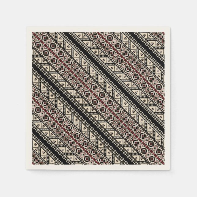 Serviette Jetable Joli design motif ukrainien décoratif (Devant)