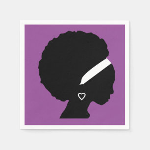 Serviette Jetable Joli poil pourpre Afro