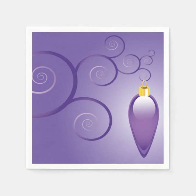Serviette Jetable Joli violet ornement de Noël Conception de vacance (Devant)