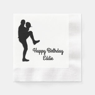 Serviette Jetable Joueur de baseball Personnalisé Anniversaire