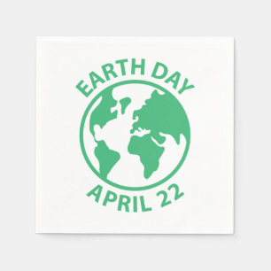 Serviette Jetable Jour de la terre, le 22 avril