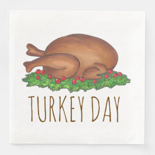 Serviette Jetable Jour de la Turquie Thanksgiving Dîner de vacances