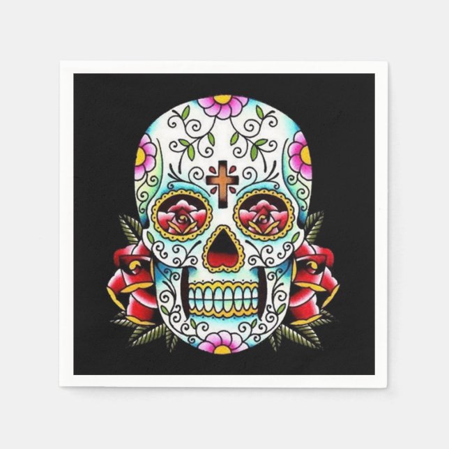 Serviette Jetable Jour du crâne mort (Devant)