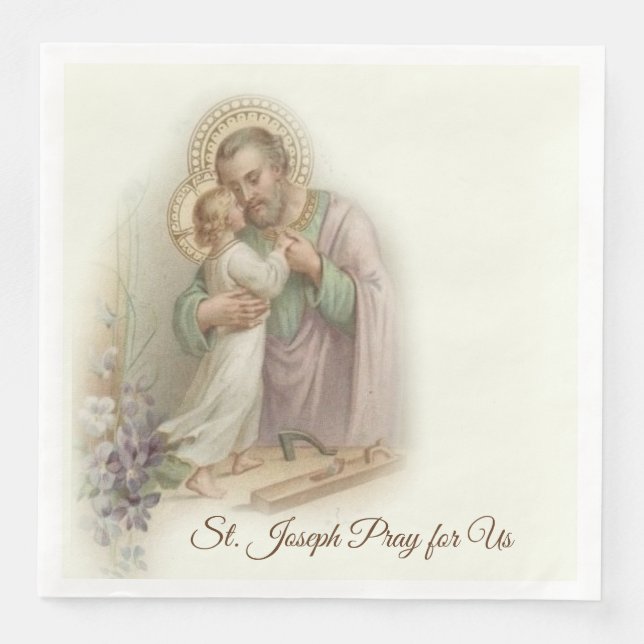 Serviette Jetable Jour Saint-Joseph Jour de Jésus Enfant Fête (Devant)
