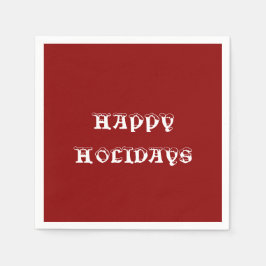 Serviette Jetable Joyeuses vacances Papier rouge foncé Napkin