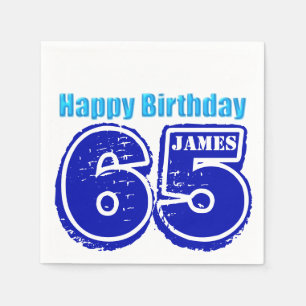 Serviette Jetable Joyeux 65e anniversaire Papier personnalisé Napki
