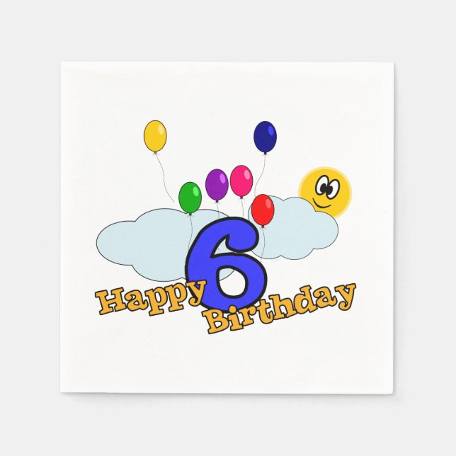 Serviette Jetable Joyeux anniversaire (Devant)