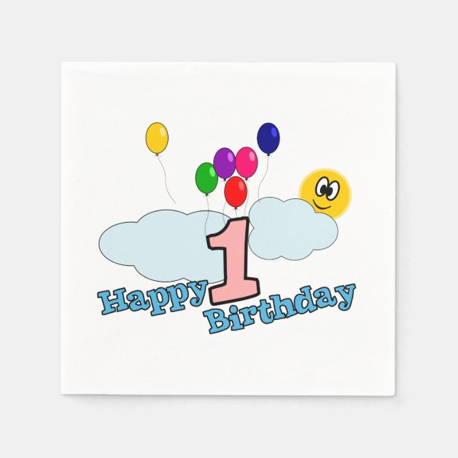 Serviette Jetable Joyeux anniversaire (Devant)