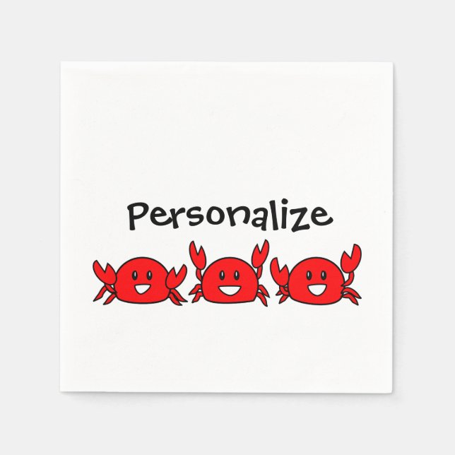 Serviette Jetable Joyeux crabes rouges (Devant)