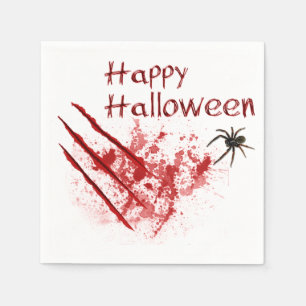 Serviette Jetable Joyeux Halloween Griffures Sanglantes