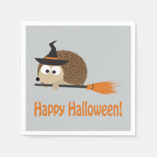 Serviette Jetable Joyeux Halloween ! Hedgehog Witch