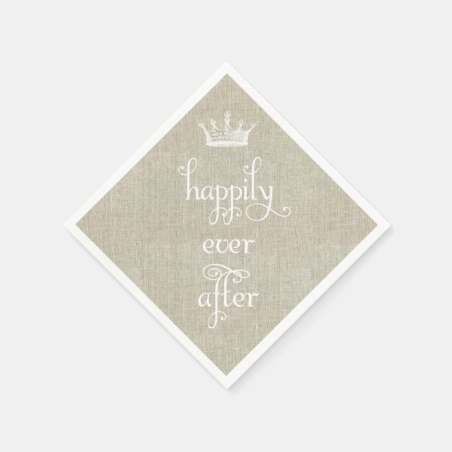 Serviette Jetable Joyeux Jour après Couronne Linen serviettes (Coin)