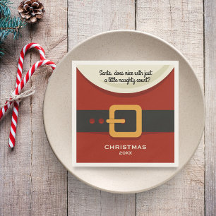 Serviette Jetable Joyeux Noël drôle le père noël vilain et Nice