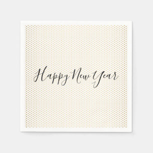 Serviette Jetable Joyeux Nouvel An Gold Polka Dot Holiday Napkin