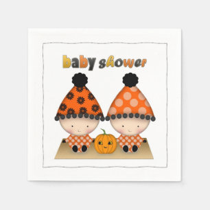 Serviette Jetable Jumeaux Automne Halloween Baby Shower