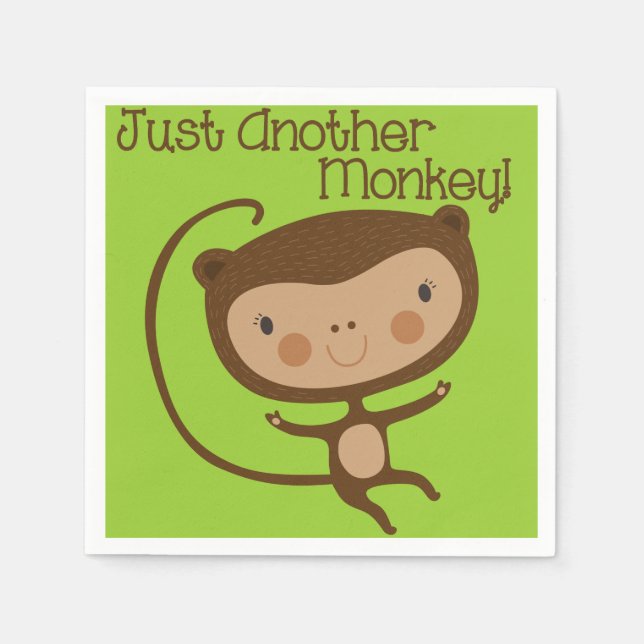 Serviette Jetable Juste un autre singe (Devant)