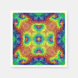 Serviette Jetable Kaléidoscope vintage de fractale de ciel de