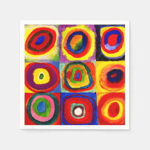 Serviette Jetable Kandinsky Farbstudie Quadrates Cercles Art