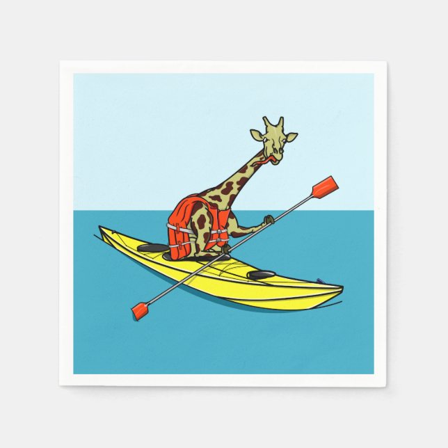 Serviette Jetable Kayak de mer Giraffe (Devant)
