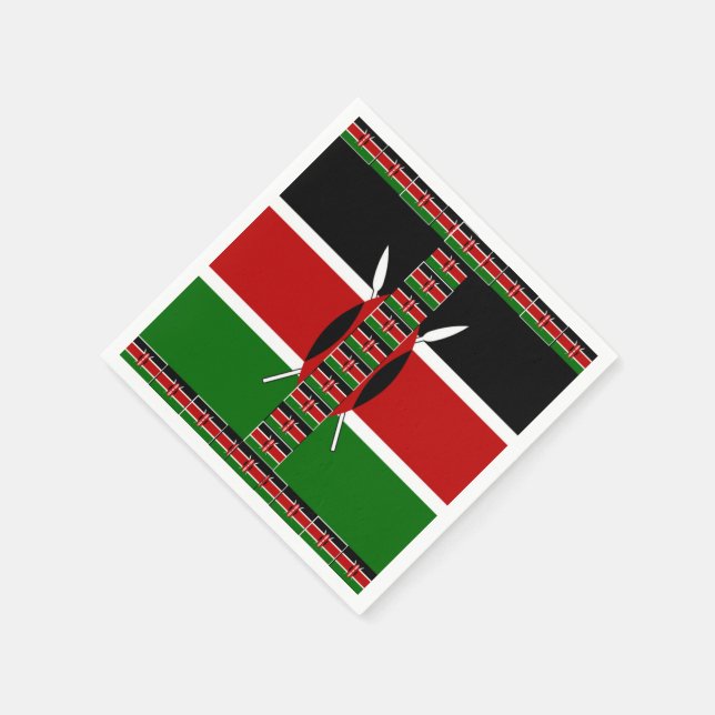 Serviette Jetable Kenya Drapeau sans couture Bordure Naples (Coin)