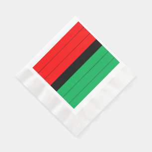 Serviette Jetable Kwanzaa Rouge Noir Vert Kinara Motif rayé