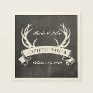 Serviette Jetable "La chasse est terminée" Rustique personnalisé mar