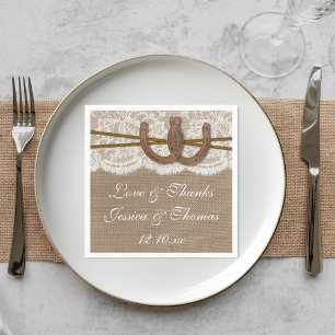 Serviette Jetable La collection Rustic Horseshoe Mariage