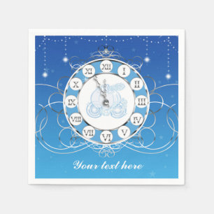 Serviette Jetable La fête Cendrillon Presque Minuit Argent et Bleu
