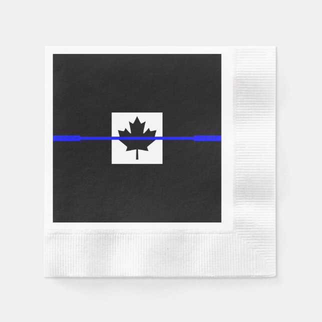 Serviette Jetable La Ligne Bleue Mince Symbolique sur le drapeau can (Devant)