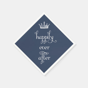 Serviette Jetable La marine couronnent heureusement pour toujours
