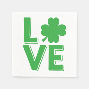 Serviette Jetable La Saint-Patrick Amour Irlandais Trèfle Vert