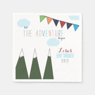 Serviette Jetable Laisser l'aventure commencer le Baby shower