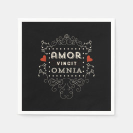 Serviette Jetable L'amour conquiert tous - Typographie Vintage latin