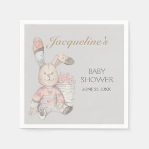 Serviette Jetable Lapin Bébé Aquarelle Genre Neutre