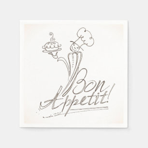 Serviette Jetable Le bon chef dit la fève Appetit !