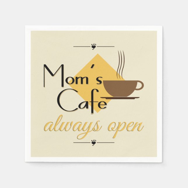 Serviette Jetable Le café de maman toujours ouvert (Devant)
