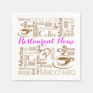 Serviette Jetable Le café PERSONNALISENT le nom de wagon-restaurant