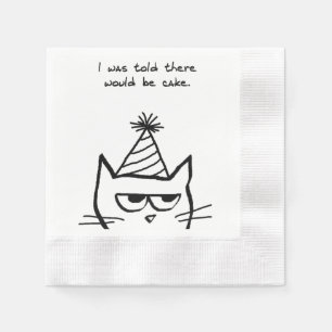 Serviette Jetable Le chat déteste des anniversaires - serviettes