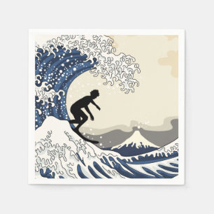 Serviette Jetable Le Grand Surfeur de Kanagawa