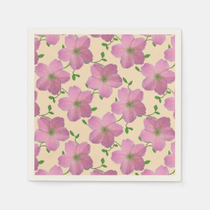 Serviette Jetable Le jardin rose doux floral fleurit sur n'importe