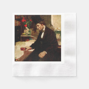 Serviette Jetable Le Président Abraham Lincoln avec le Rose et l'Ca
